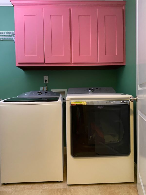 Our Windowless Laundry Room Gets A Nice Dose of Color and Pattern – Before and After Edition