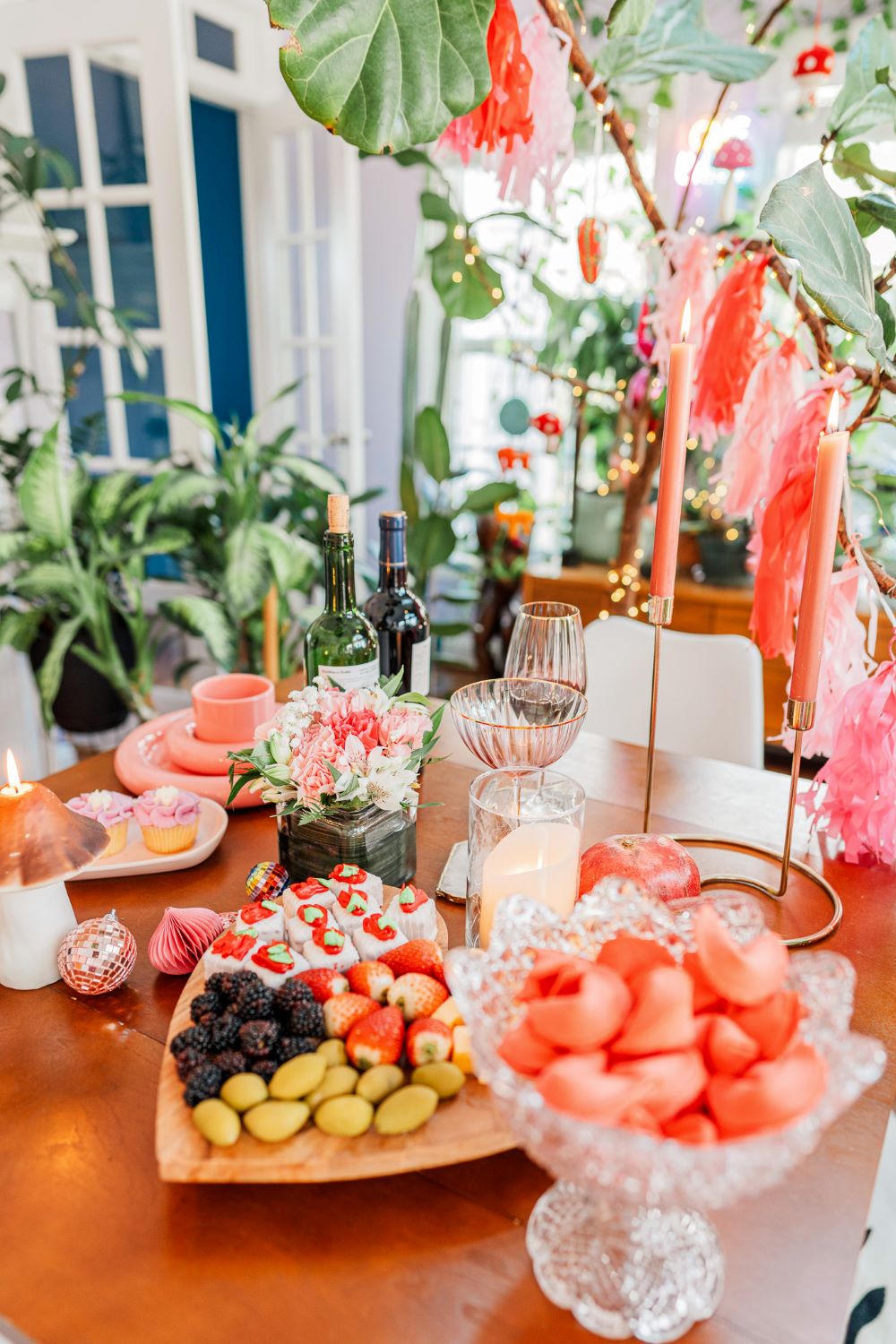 Romantic Valentine's Day tablescape