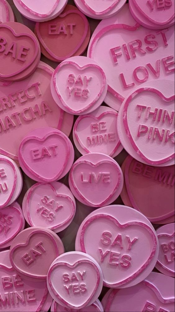 Valentine's Day graphic in pink