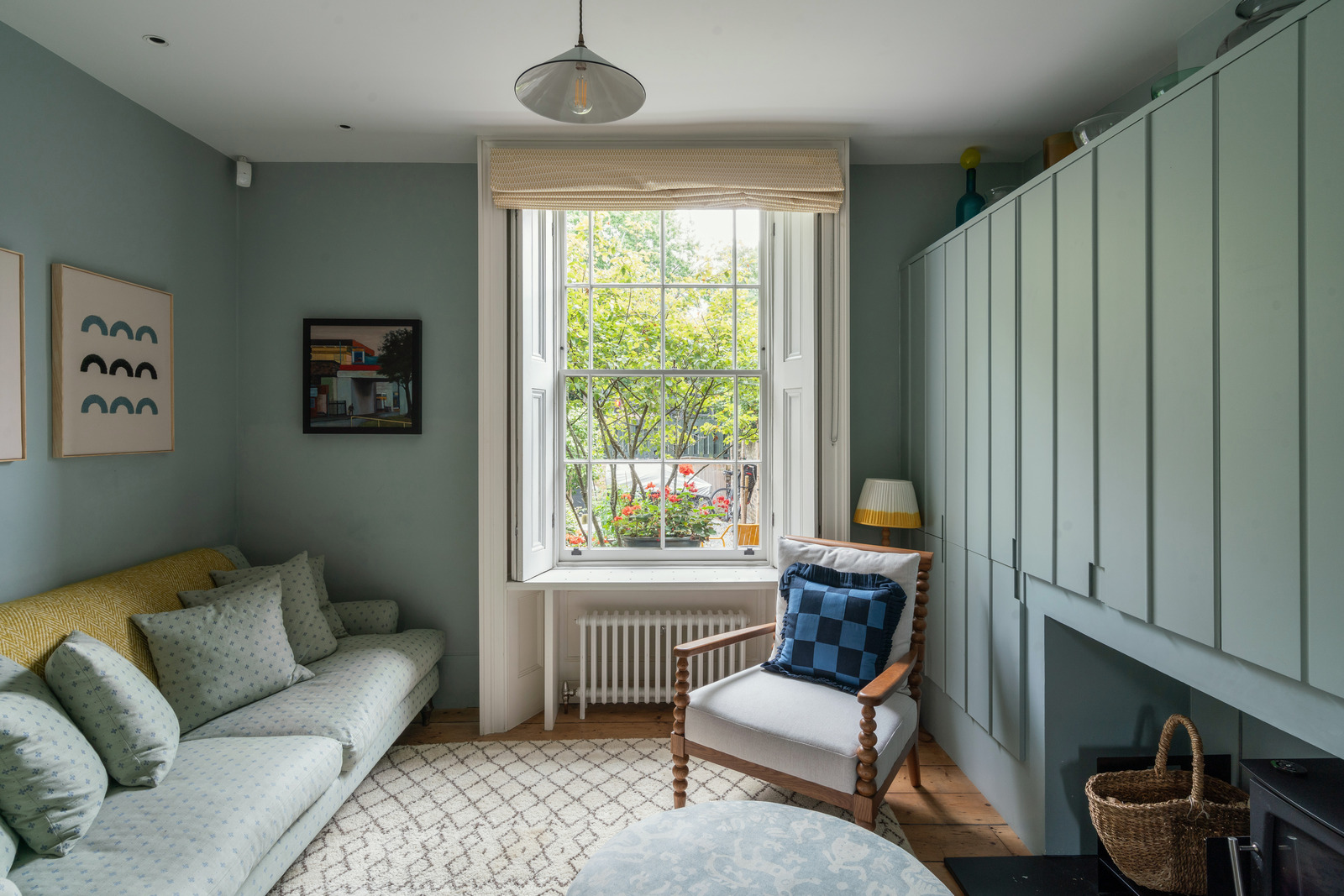 living room with serene color scheme