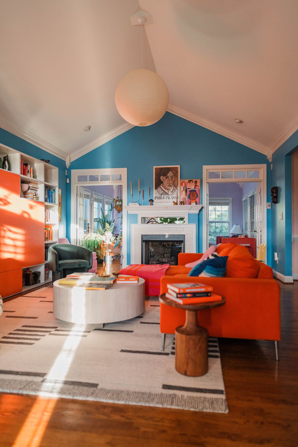 bold and colorful living room