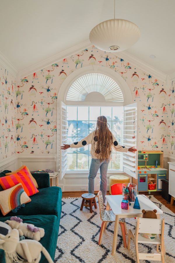 playroom with fun wallpaper