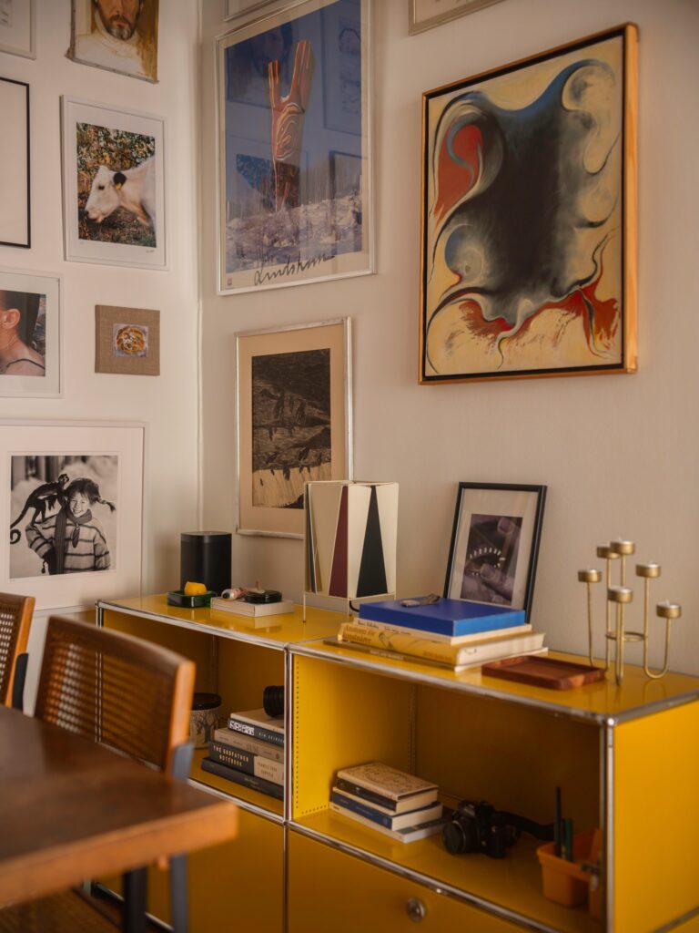 gallery wall and stylish vignette