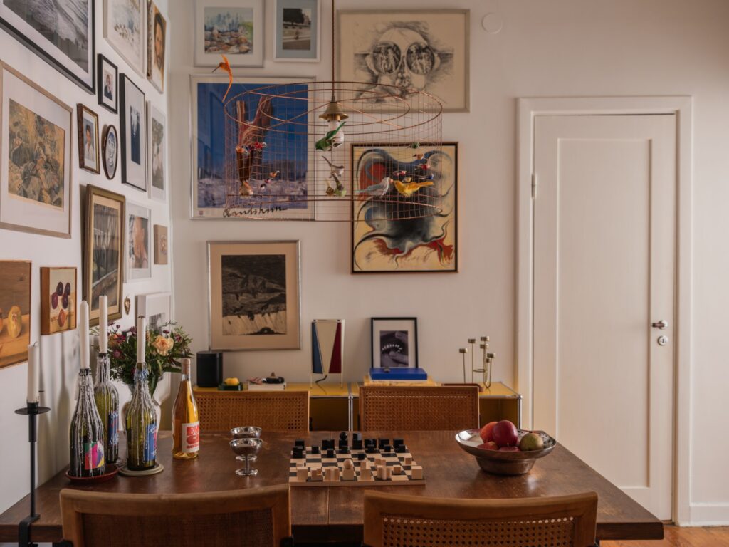 gallery wall in dining nook