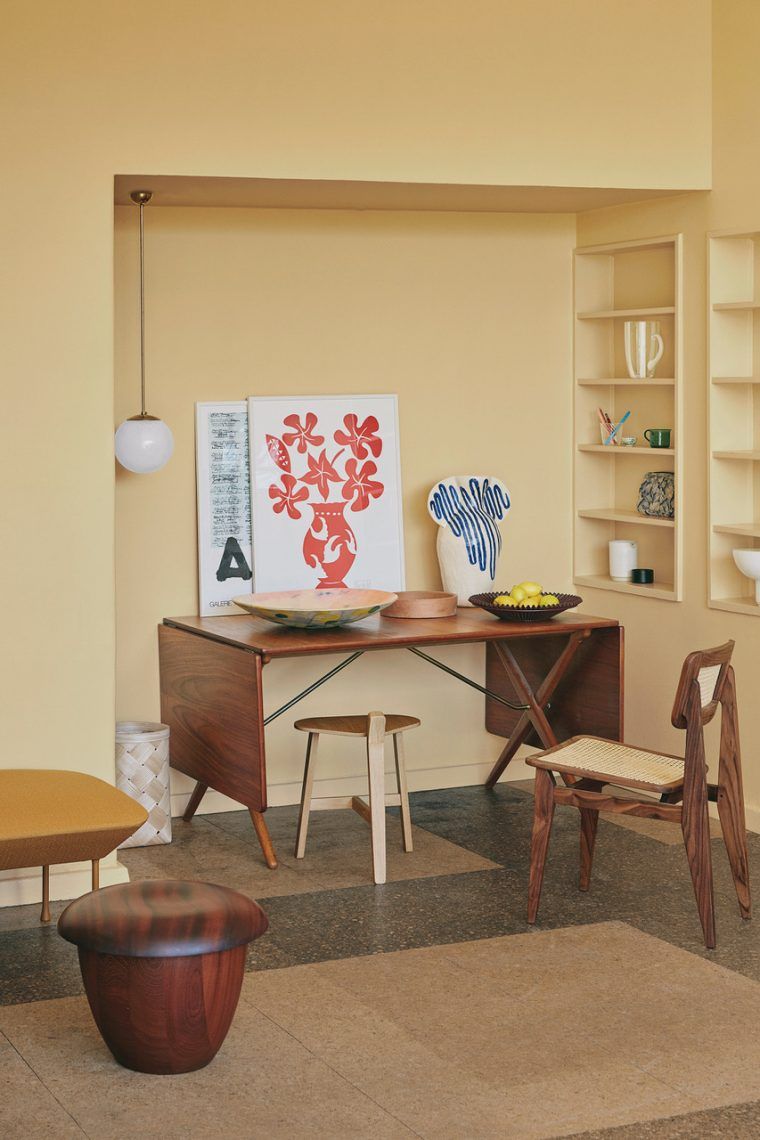 creative space with yellow walls