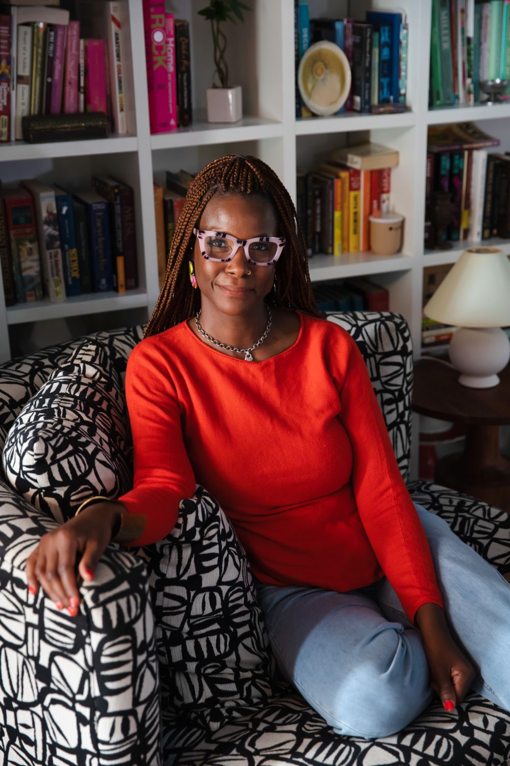 portrait in living room