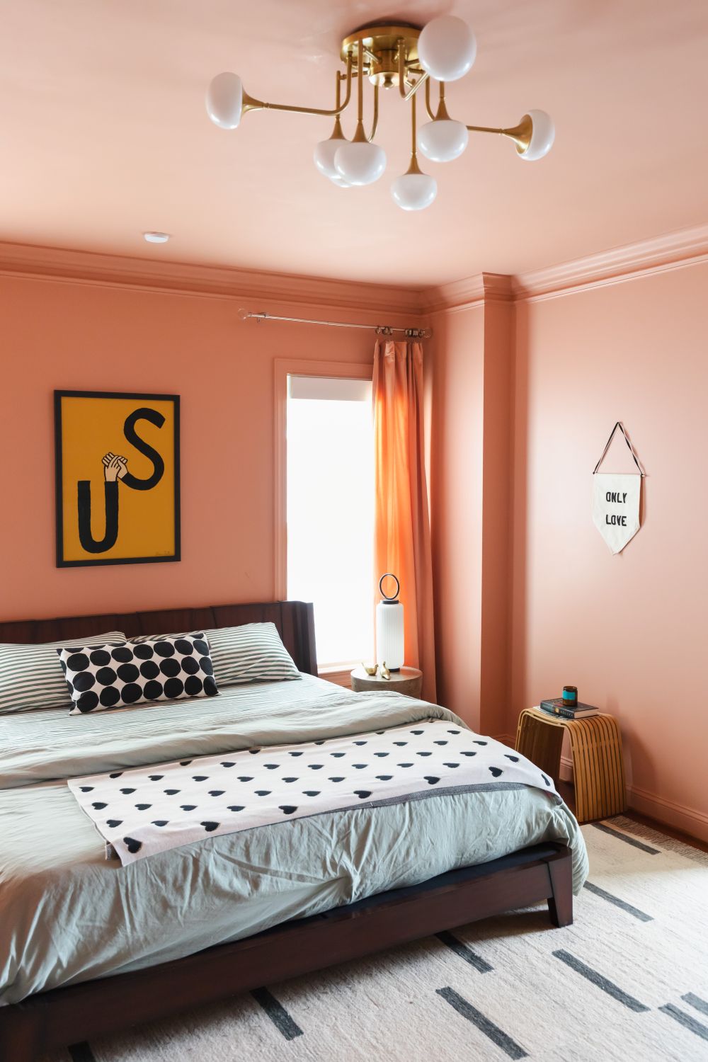 color drenched primary bedroom