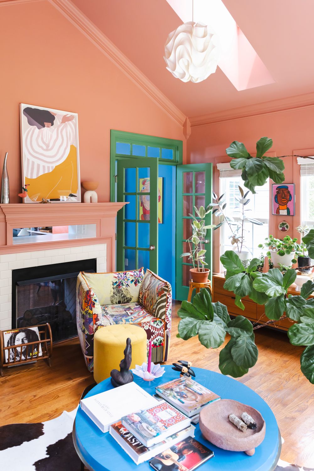 color drenched sunroom