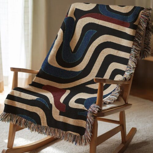 retro abstract cozy blanket