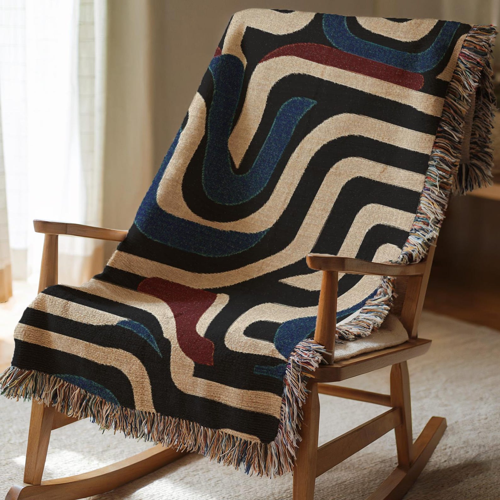 retro abstract cozy blanket
