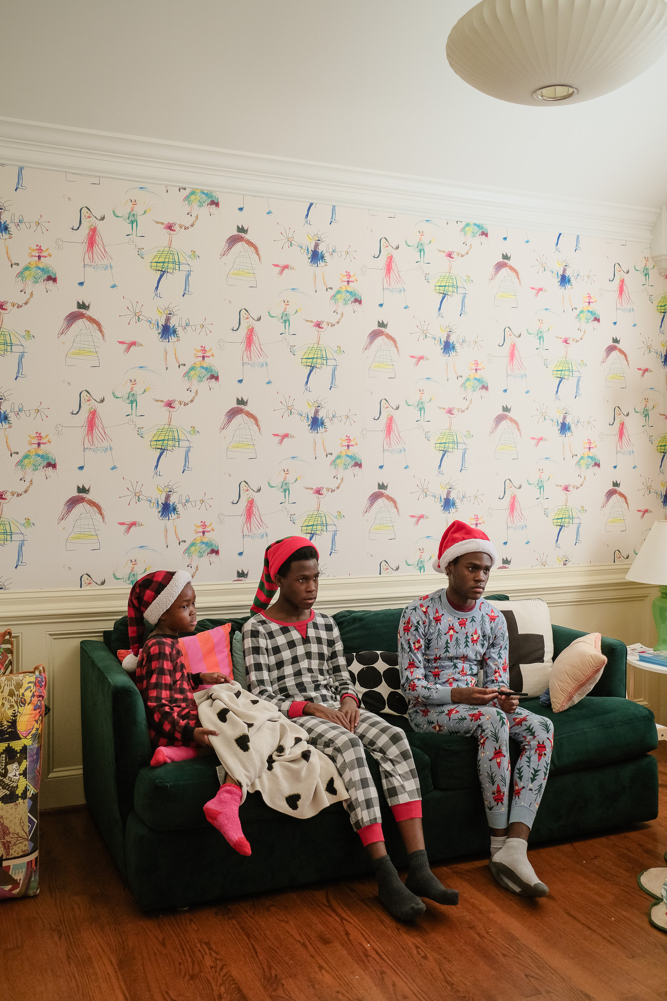 festive christmas pajamas, colorful christmas decorations